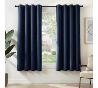 Rideaux de protection UV avec œillets, rideaux de décoration occultants, bleu foncé