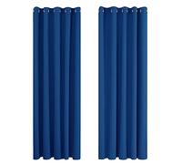 Deconovo Rideaux Anti Chaleur Isolation Lumiere anti Uv Rideau Bleu Roi | 2 panneaux, L 168 x H 229 cm, Rideau Porte Fenetre, Rideau Dressing, Anti Chaleur, Phonique, Acoustique, Avec Oeillets