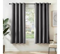 Deconovo Rideau Occultant Thermiques Anti Froid, Double Rideau Isolant Anti-Bruit, Économie d'Énergie, Idéal pour Chambre et Salon, 140X175 CM (Largeur X Hauteur), Gris Clair, 2 Pièces