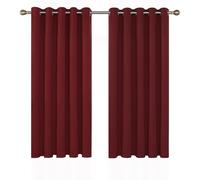 Deconovo Rideaux Anti Chaleur Isolation Lumiere anti Uv Rideau Rouge | 2 panneaux, L 168 x H 138 cm, Rideau Porte Fenetre, Rideau Dressing, Anti Chaleur, Phonique, Acoustique, Avec Oeillets