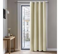 Deconovo Rideaux Occultants Isolant Thermique Anti Froid, 132X138 CM (Largeur X Hauteur), Rideaux pour Salon et Chambre, Design Moderne à Oeillets, Beige Foncé, 1Pièces