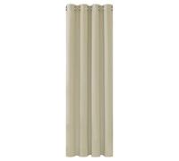 Deconovo Rideaux Court Rideau Thermique Occultant Oeillets Beige Foncé | 1 panneaux, L 132 x H 160 cm, Rideau Opaque, Separation de Piece, Anti Chaleur, Isolant, Phonique, Acoustique, Moderne, Bruit