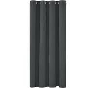 Deconovo Rideaux Court Rideau Thermique Occultant Oeillets Gris Foncé | 1 panneaux, L 132 x H 138 cm, Rideau Opaque, Separation de Piece, Anti Chaleur, Isolant, Phonique, Acoustique, Moderne, Bruit