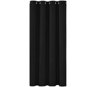 Deconovo Rideaux Court Rideau Thermique Occultant Oeillets Noir | 1 panneaux, L 132 x H 138 cm, Rideau Opaque, Separation de Piece, Anti Chaleur, Isolant, Phonique, Acoustique, Moderne, Bruit
