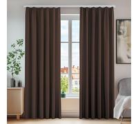 Deconovo Rideaux occultant 2 Pièces Rideau occultant Dentelle et Prêt Solide Opaque Insonorisant Insonorisant Thermorideau pour Chambre Chocolat 140x245cm