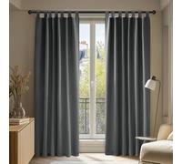 Deconovo Rideaux occultants avec Passants, Gris foncé, Rideaux occultants avec Tissu résistant à la Chaleur, Rideaux prêts à l'emploi pour Chambre à Coucher, 140x175 cm (l x H), 2 pièces