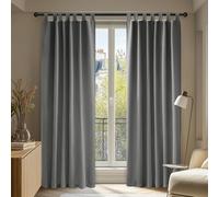 Deconovo Rideaux Occultants avec Passants pour Chambre et Salon Gris Clair | Lot de 2, L140 X H175 cm, Rideau Thermique Isolant Anti Froid et Chaleur, Adapté à la Fenêtre et Décoration Intérieure