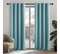 Deconovo Rideaux Occultants Draperies à Oeillets Rideau Enfant Bleu Ciel | 2 panneaux, L 140 x H 260 cm, Dressing, Anti Chaleur, Phonique, Acoustique, Moderne, Thermique, Anti Bruit, Isolant