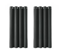 Deconovo Rideaux Occultants Isolant Thermique Anti Froid, 117x138 CM (Largeur x Hauteur), Design Moderne à Oeillets, Rideaux pour Salon et Chambre, Gris Foncé, 2 Pièces
