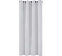 Deconovo Rideaux Occultants Isolant Thermique Anti Froid, 132X138 CM (Largeur X Hauteur), Rideaux pour Salon et Chambre, Design Moderne à Oeillets, Gris Perle, 1Pièces