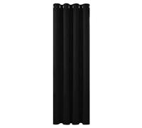 Deconovo Rideaux Occultants Isolant Thermique Anti Froid, 132X160 cm, (Largeur X Hauteur), Design Moderne à Oeillets, Rideaux pour Chambre Gar?on, Halloween Noir, 1Pièces