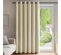 Deconovo Rideaux Occultants Isolant Thermique Anti Froid, 200X290 CM (Largeur X Hauteur), Rideaux pour Salon et Chambre, Design Moderne à Oeillets, Beige Foncé, 1Pièces
