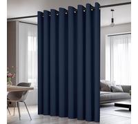 Deconovo Rideaux Occultants Isolant Thermique Anti Froid, 254X214 CM (Largeur X Hauteur), Design Moderne à Oeillets, Rideaux pour Chambre Gar?on, Bleu Marine, 1Pièces