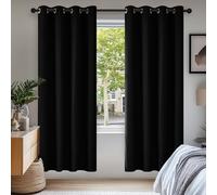 Deconovo Rideaux Occultants Isolant Thermique Anti Froid, Design Moderne à Oeillets, Rideaux pour Chambre Gar?on, 140x260 CM (Largeur x Hauteur), Halloween Noir, 2 Pièces