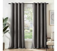 Deconovo Rideaux Occultants Isolant Thermique Anti Froid, Design Moderne à Oeillets, Rideaux pour Salon et Chambre, 140x220 CM (Largeur x Hauteur), Gris Clair, 2 Pièces