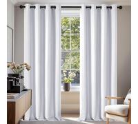Deconovo Rideaux Occultants Isolant Thermique Anti Froid, Design Moderne à Oeillets, Rideaux pour Salon et Chambre, 140x260 CM (Largeur x Hauteur), Gris Perle, 2 Pièces