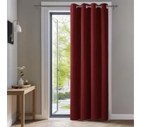 Deconovo Rideaux Occultants Isolant Thermique Anti Froid, Rideaux pour Chambre Fille, Design Moderne à Oeillets, 132X214 CM (Largeur X Hauteur), Rouge Foncé, 1Pièces