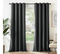 Deconovo Rideaux Occultants Isolant Thermique Anti Froid, Rideaux pour Salon et Chambre, Design Moderne à Oeillets, 140x270 CM (Largeur x Hauteur), Gris Foncé, 2 Pièces