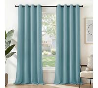 Deconovo Rideaux Occultants Isolant Thermique Anti Froid, Rideaux pour Salon et Chambre, Design Moderne à Oeillets, 140x270 CM (Largeur x Hauteur), Bleu Ciel, 2 Pièces