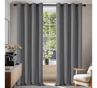 Deconovo Rideaux Occultants Isolant Thermique Anti Froid, Rideaux pour Salon et Chambre, Design Moderne à Oeillets, 140x290 CM (Largeur x Hauteur), Gris Clair, 2 Pièces