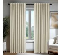 Deconovo Rideaux occultants, Opaques, avec Bandes froncées, Rideaux Thermiques 3 en 1, Chambre à Coucher, 2 Pièces140×180 CM (Largeur x Hauteur) Beige Clair