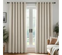 Deconovo Rideaux Occultants Thermique Moderne Grande Largeur Beige | 2 panneaux, L 200 x H 260 cm, Separation de Piece, Anti Chaleur, Opaque, Acoustique, Draperies à Oeillets ,Anti Bruit