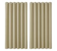 Deconovo Rideaux Occultants Thermique Moderne Grande Largeur Beige Foncé | 2 panneaux, L 229 x H 229 cm, Separation de Piece, Anti Chaleur, Opaque, Acoustique, Draperies à Oeillets ,Anti Bruit