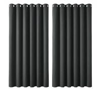 Deconovo Rideaux Occultants Thermique Moderne Grande Largeur Gris Foncé | 2 panneaux, L 229 x H 229 cm, Separation de Piece, Anti Chaleur, Opaque, Acoustique, Draperies à Oeillets ,Anti Bruit
