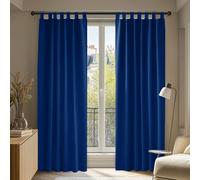 Deconovo Rideaux Occultants Thermiques à Passants pour Salon Bleu Roi | Lot de 2, L140 X H290 cm, Rideau Fenêtre, Tissu Opaque, Aide à Limiter la Lumière, Décoration pour Chambre et Maison