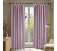 Deconovo Rideaux Occultants Thermiques avec Passants pour Chambre Rose Pâle | Lot de 2, L140 X H290 cm, Rideau Thermique Anti Chaleur, Isolation contre le Froid, Adapté à la Fenêtre et à la Maison