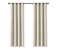 Deconovo Rideaux Thermiques Rideau Occultant avec Oeillets Beige | 2 panneaux, L 140 x H 175 cm, Rideau Fenetre, Anti Chaleur, Phonique, Acoustique, Separation de Piece, Moderne, Anti Bruit