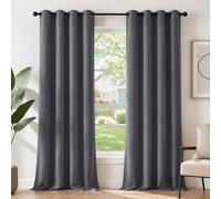 Deconovo Rideaux Thermiques Rideau Occultant avec Oeillets Gris Anthracite | 2 panneaux, L 140 x H 200 cm, Rideau Fenetre, Anti Chaleur, Phonique, Acoustique, Separation de Piece, Moderne, Anti Bruit