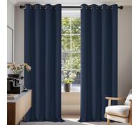 Deconovo Rideaux Thermiques Rideau Occultant Tissu Opaque Bleu Marine | 2 panneaux, L 140 x H 260 cm, Rideau Fenetre, Separation de Piece, Anti Chaleur, Isolant, Decoration Maison Chambre