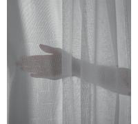 Deconovo Rideaux Voilage Lin Croisé Transp Oeillets Gris Fumée 140x280cm | 2 Pcs Voile Transparent Lin Croisé pour Fenêtre, Panneaux IntérieursDécoratifs pour Chambre, Cuisine et Salon Moderne Élégant