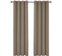 Deconovo Thermique à Oeillets Rideau Occultant avec Lot de 2 Isolant pour Rideau Chambre Fille Décoration 140x210cm Taupe