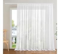 Deconovo Voilage Semi-Transparent avec Galon Fronceur pour Rail Blanc | 1 Pièce, L200 x H260 cm, Rideau Fenêtre, Panneaux Décoratifs, Intérieur Moderne pour Salon, Chambre, Cuisine et Maison