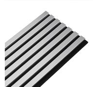 DECOON Panneau Mural Acoustique tasseaux Bois 250 x 30 x 1,9 cm - alu/Feutrine Noir - 0,75m²