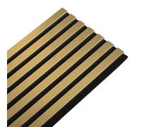 DECOON Panneau Mural Acoustique tasseaux Bois 250 x 30 x 1,9 cm - Gold/Feutrine Noir - 0,75m²