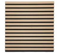 DECOON Panneau Mural tasseaux 60 x 60 x 1,9 cm - Lattes chêne Clair véritable Fond Noir 0,36m²