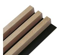DECOON Panneau Mural tasseaux Bois MDF sur Fond Rigide HDF 250 x 17,6 x 4 cm - chêne Clair sur Fond Noir