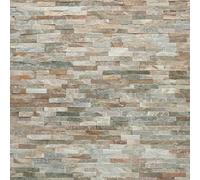 DECOON - Parement Pierre Naturelle Beige - Revêtement Mural Intérieur Extérieur Pierre Véritable Crédence Salon Cuisine Salle de Bain 40x10 cm Résistant Chaleur | Beige 0,468 m²