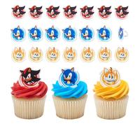 DecoPac Sonic the Hedgehog™ Lot de 24 anneaux, décorations de cupcakes avec sonic, queues et ombres