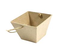 Décopatch AC385O - Un support en papier brun mâché 8x8x6 cm, panier à oeufs