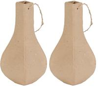 Décopatch AC798C - Un Support en Papier Brun mâché 5,3x5,3x12,5 cm - Waterproof - Petit Vase (Lot de 2)
