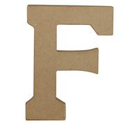 DÉCOPATCH AC857C - Lettre majuscule F en papier mâché brun - 15x2,5x20cm