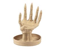 Décopatch AC931C - Un support en papier mâché brun - Plateau main gauche squelette Halloween - 15x7,5x11 cm