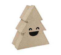 Boîte sapin sourire S 4x9x10cm - Kraft
