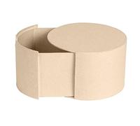 DÉCOPATCH BT087C-Boîte ronde avec tiroir en papier mâché brun - 16x16x10cm