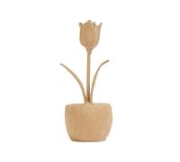 Décopatch HD104C - Un support en papier mâché brun - Tulipe en pot - 7,5x7,5x19 cm - Décoration DIY