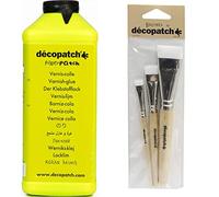 Décopatch PP600AO - Un pot de Vernis colle PaperPatch 600 ml & PACK3PCO - Un lot de 3 pinceaux en nylon (largeur : 1x1cm + 1x1,7 cm + 1x3 cm)